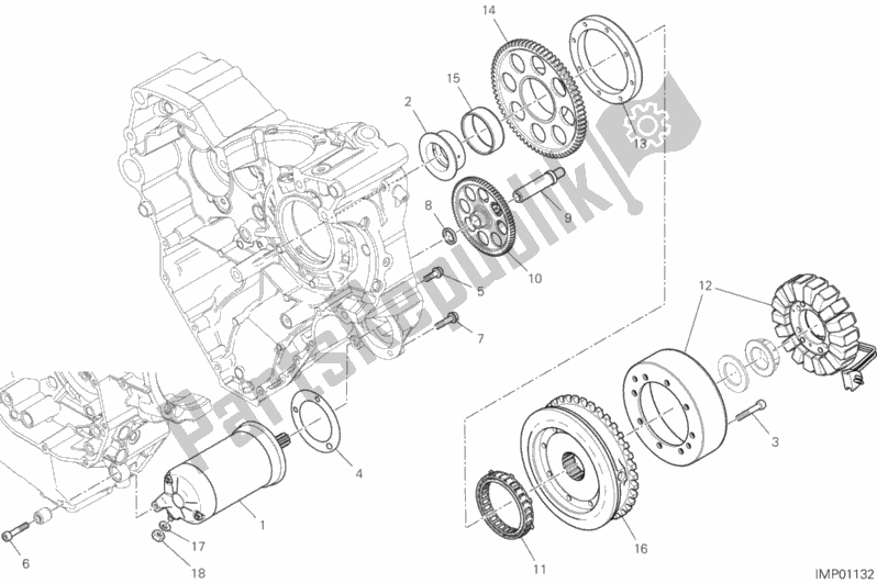 Todas las partes para Arranque Eléctrico Y Encendido de Ducati Multistrada 1260 S Pikes Peak USA 2020